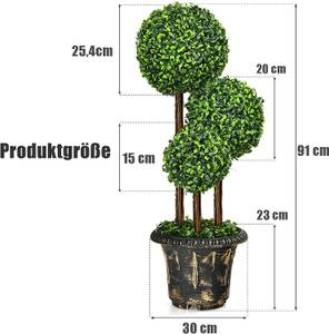 Kunstpflanze 91cm Kunstbaum Grün - Kunststoff - 33 x 91 x 34 cm