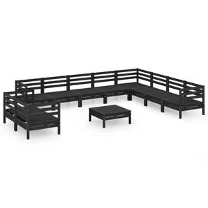 Garten-Lounge-Set Schwarz - Massivholz - Holzart/Dekor - 64 x 29 x 64 cm