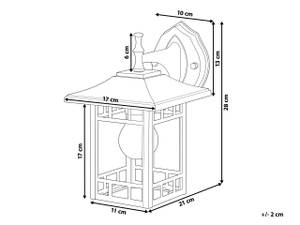 Lampe murale pour l'extérieur HERIOT Noir - Métal - 17 x 28 x 21 cm