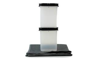 TUPPERWARE 2x GewürzRiese 270ml+GLASTUCH Schwarz - Kunststoff - 5 x 12 x 10 cm