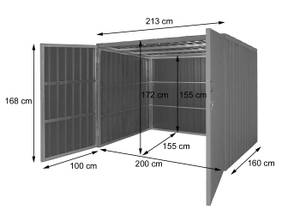 Mülltonnenverkleidung J29 Braun - Metall - 213 x 172 x 160 cm