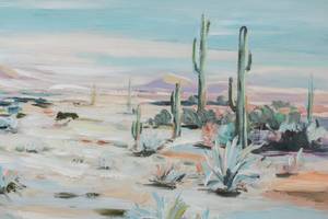 Acrylbild handgemalt Schönheit der Wüste Grün - Massivholz - Textil - 120 x 60 x 4 cm