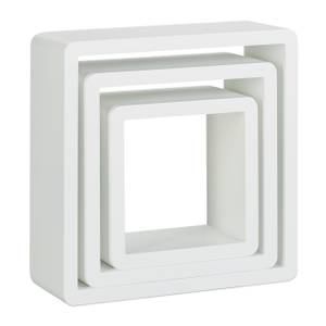 Wandregal Cubes 3-teiliges Set Weiß - Holzwerkstoff - 27 x 27 x 10 cm