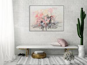 Acrylbild handgemalt New Cognition Pink - Weiß - Massivholz - Textil - 104 x 78 x 4 cm