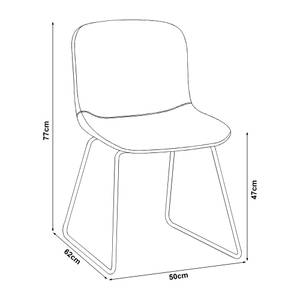 Esszimmerstuhl Kannus 2er Set Beige - Metall - 50 x 77 x 62 cm