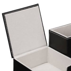 Schreibtisch Organizer aus Kunstleder Schwarz - Weiß - Papier - Kunststoff - Textil - 24 x 9 x 12 cm