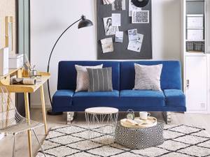 2-Sitzer Sofa YORK Blau - Marineblau - Silber
