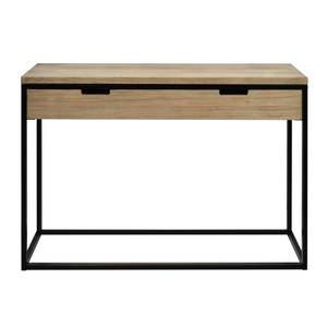 Console avec tiroir Icub 35x100cm Noir Noir - Bois massif - Bois/Imitation - 100 x 82 x 40 cm