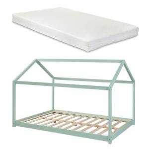 Lit cabane Cerro avec matelas Menthe - 126 x 135 cm