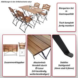 Biergarten-Set J40 Braun - Metall - Holzart/Dekor - Holz teilmassiv - 120 x 88 x 60 cm