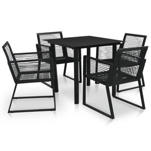 Garten-Essgruppe (5-teilig) 3058282 Schwarz - Polyrattan - 80 x 74 x 80 cm