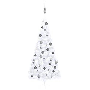 Sapin de noël artificiel Gris - Blanc - 125 x 240 x 125 cm