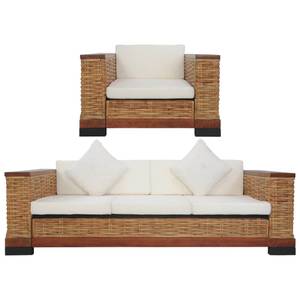 Sofa(2er Set) 298258-1 Braun - Rattan - Massivholz - Holzart/Dekor - 191 x 66 x 78 cm