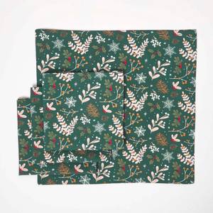 Weihnachtsservietten 4er-Set Grün - Textil - 45 x 1 x 45 cm