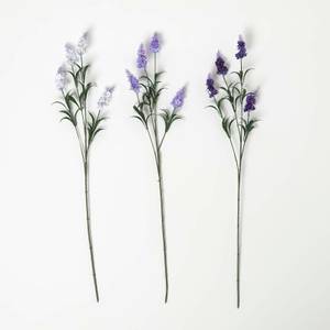3er-Set künstliche Dekozweige Lavendel Violett - Kunststoff - Textil - 68 x 68 x 68 cm