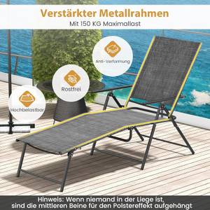 Sonnenliege ZB33519SD-4DE (2er Set) Grau - Metall - 64 x 102 x 189 cm