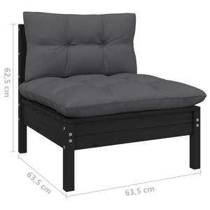 Salon de jardin (lot de 3) 3012138-7 Noir