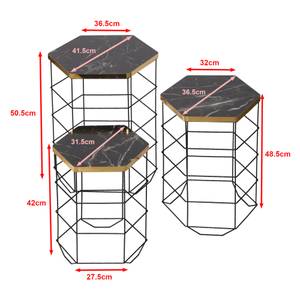 Lot de 3 paniers Hørning en métal Noir - Métal - 42 x 51 x 42 cm