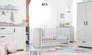 Set de chambre bébé Mila 3 pcs Gris - Bois manufacturé