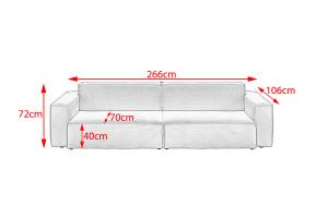Sofa SAMU Feincord Silber - Breite: 266 cm