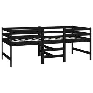 Demi-lit mezzanine 3008457 Noir - Bois massif - Bois/Imitation - 98 x 81 x 204 cm