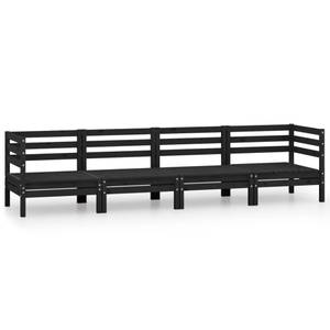 Salon de jardin Noir - Bois massif - Bois/Imitation - 64 x 63 x 64 cm