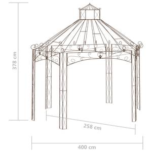 Pavillon de jardin Marron - Métal - 400 x 378 x 258 cm