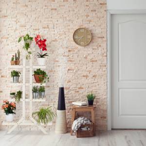 Blumentreppe Holz mit 5 Stufen Weiß