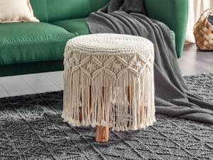 Tabouret NAWABAD Beige - Marron - Fibres naturelles - 40 x 50 x 40 cm