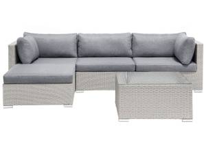 Lounge Set SANO 5-tlg Grau - Hellgrau - Ecke davorstehend links