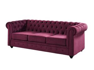 Couchgarnitur CHESTERFIELD 2er-Set Bordeaux