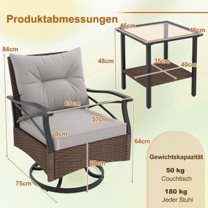 Gartenmöbel  ZB33797NZDE (3-teilig) Braun - Rattan