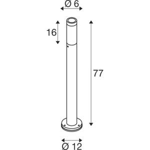 Wegeleuchte S-TUBE Höhe: 77 cm