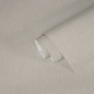 Uni-Tapete Creme, Weiß Weiß - Kunststoff - Textil - 53 x 1 x 1005 cm