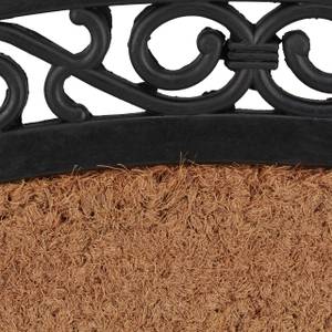 Paillasson ovale en caoutchouc et coco Noir - Marron - Fibres naturelles - Matière plastique - 75 x 2 x 45 cm