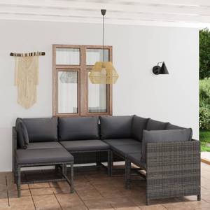 Garten-Lounge-Set (6-teilig) 3009676-21 Grau - Metall - Polyrattan - 60 x 60 x 60 cm