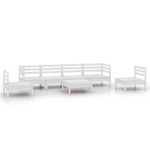 Garten-Lounge-Set Weiß - Massivholz - Holzart/Dekor - 64 x 29 x 64 cm