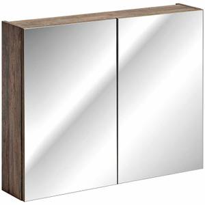 Spiegelschrank 80cm mit LED-Beluchtung Braun - Holzwerkstoff - 80 x 75 x 17 cm