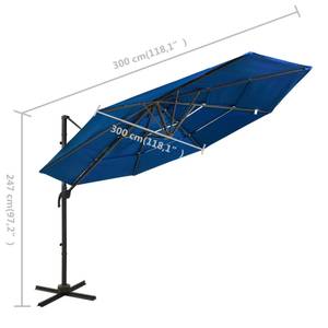 Sonnenschirm mit Aluminium-Mast Blau