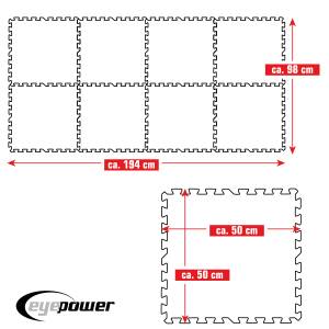 8 Poolmatten mit T-Muster Grün