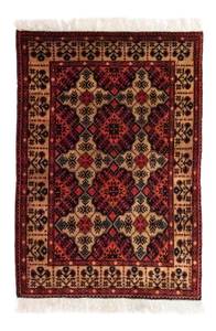 Afghan Teppich - 144 x 98 cm - braun Braun - Kunststoff - 98 x 1 x 144 cm