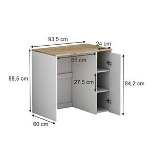 Waschmaschinenschrank Viktor 40421 Weiß - Holzwerkstoff - 93 x 88 x 60 cm