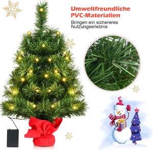 60cm LED Künstlicher Weihnachtsbaum Grün - Kunststoff - 40 x 60 x 40 cm