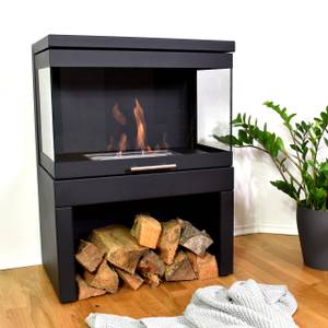 Ethanolkamin Glow Fire Trosa Schwarz - Glas - Metall - 60 x 81 x 40 cm