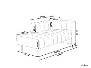 Chaiselongue LANNILS Schwarz - Grün - Olivgrün - Armlehne davorstehend links - Ecke davorstehend rechts