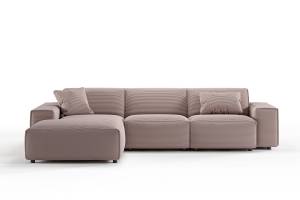 Sofa RANI Ecksofa Cord Pink - Ecke davorstehend links