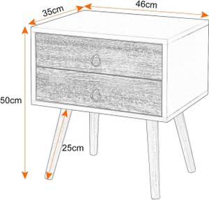 Nachttisch Sophia Grau - Holzwerkstoff - 46 x 50 x 35 cm