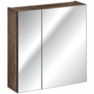 Spiegelschrank 60cm mit LED-Beluchtung Braun - Holzwerkstoff - 60 x 75 x 17 cm