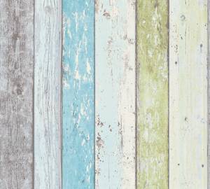 Papier peint planche de bois Vert - Matière plastique - Textile - 53 x 53 x 1005 cm