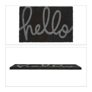 Paillasson coco avec inscription Noir - Gris - Fibres naturelles - Matière plastique - 60 x 2 x 40 cm